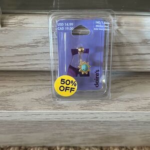Claire’s 14G/ 1.6mm Turquoise and gold belly button piecing belly ring